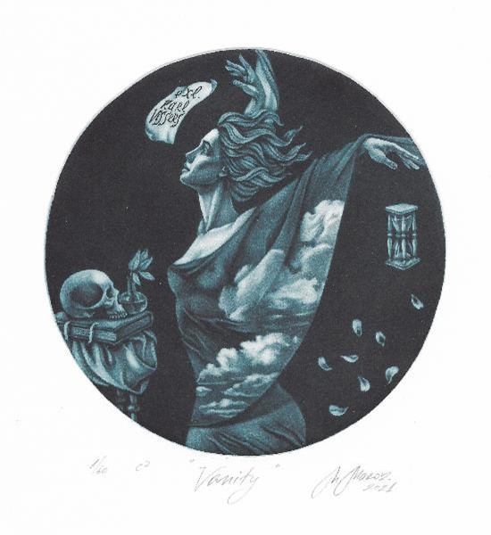 Mezzotint van Marina Maroz (BLR) uit 2021